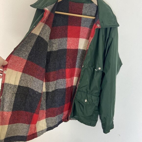 Thermo King Vintage Men M Hunting Jacket Plaid Wool Lined Nylon Shell - Picture 9 of 13